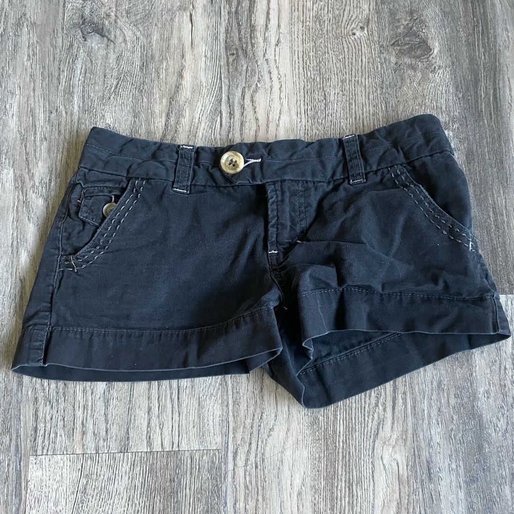Op Ocean Pacific Juniors Black and Lilac Shorts, size 1